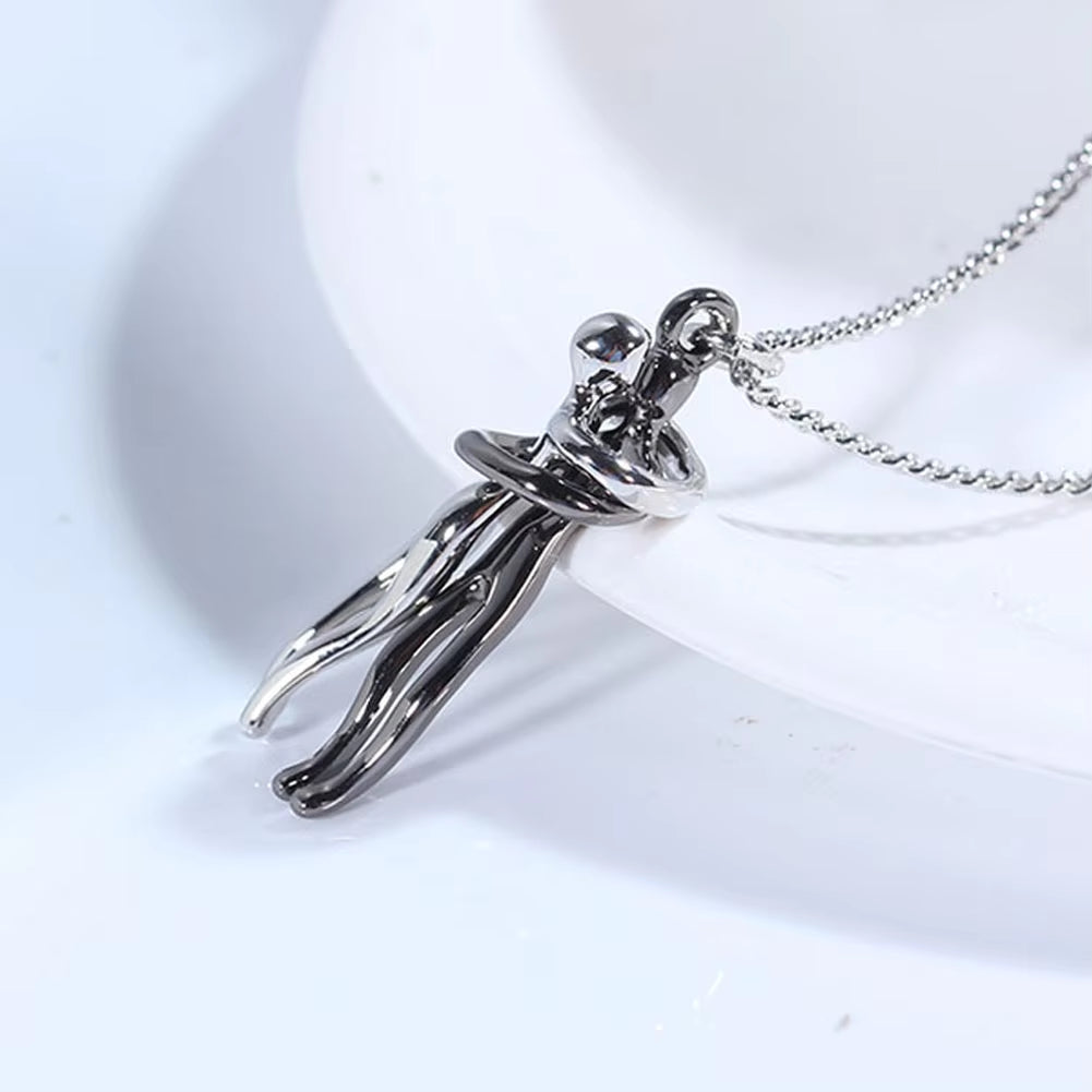 Fashion Hugging Necklace Jewelry Choker Hug Pendant Chain Men Necklaces for Lover Women Couple Men Lady Female Male Gift