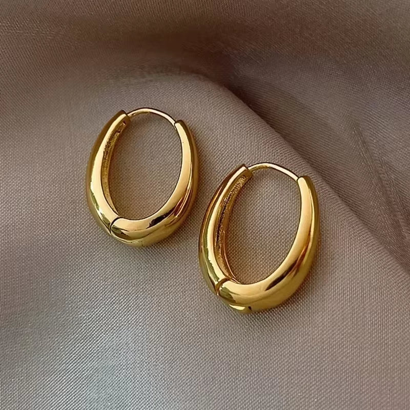 2023 Hot Sale Fashion Metal Hoop Earrings for Woman Vintage Doop Earring Trend Classic Party Wedding Ear Buckle Jewelry Gift